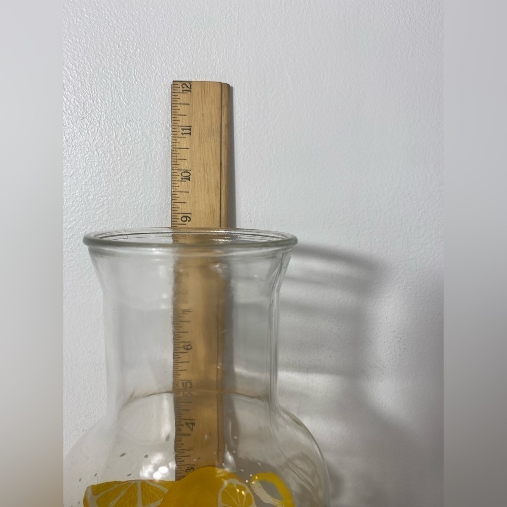 Vintage Glass Pitcher Lemonade Lemon 🍋 Design Clear Glass Citrus Fruit Design - Picture 5 of 5